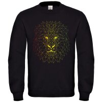 Sweater Schwarz Uni Poly Reggae Lion bunt M