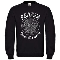 Sweater Schwarz Uni Peazza Save World wei&szlig; S